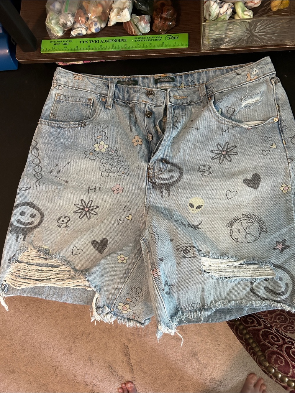 High rise size 14 wild fable Light Blue Distressed Denim shorts 🩳
